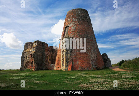 Die Überreste der St. Benet Entwässerung Mühle gebaut in dem zerstörten Torhaus des Klosters in der Nähe von Horning, Norfolk, England, UK. Stockfoto