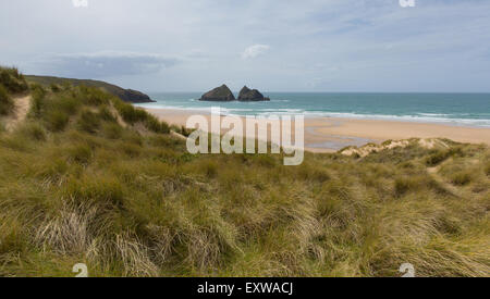 Holywell Bay Sanddünen Nordcornwall Küste England UK in der Nähe von Newquay und Crantock Stockfoto