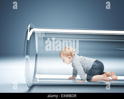 Kaukasische Baby im Test tube 3d Stockfoto