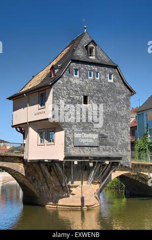 Brücke Häuser, Bad Kreuznach, Rheinland-Pfalz, Deutschland Stockfoto