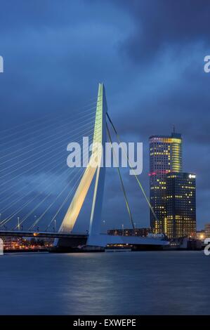 Erasmusbrücke, Rotterdam, Niederlande Stockfoto