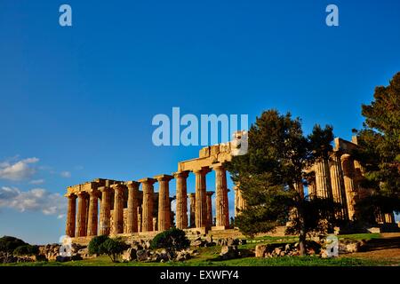 Rekonstruierte Tempel E, Selinunte, Sizilien, Italien Stockfoto