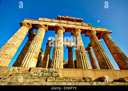 Rekonstruierte Tempel E, Selinunte, Sizilien, Italien Stockfoto
