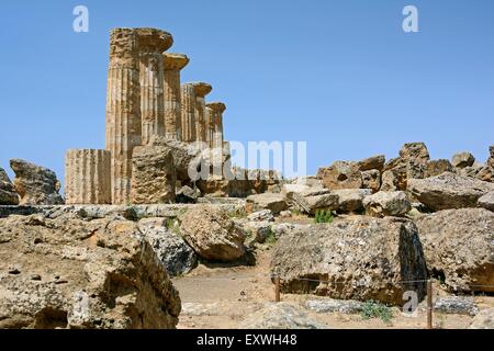 Heraklestempel, Agrigent, Sizilien, Italien, Europa Stockfoto