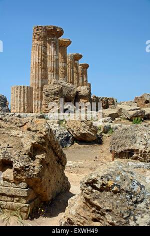 Heraklestempel, Agrigent, Sizilien, Italien, Europa Stockfoto