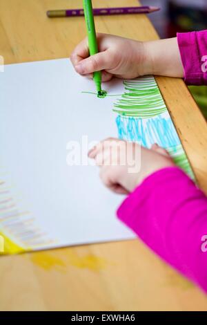 Mädchen Zeichnung Stockfoto