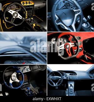 Sport Auto Innenraum collage Stockfoto