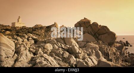 Bizarre Felslandschaft am Capo Testa, Sardinien, Italien Stockfoto