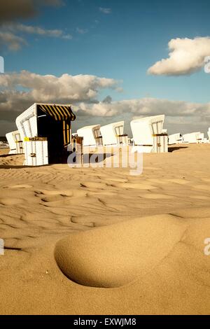 Strandkörbe auf Wangerooge, Niedersachsen, Deutschland Stockfoto