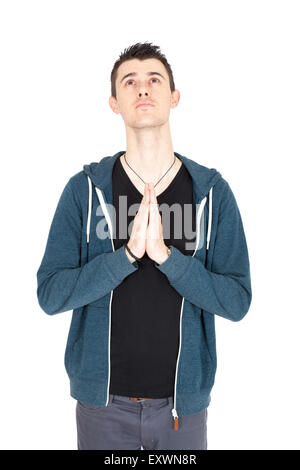 Hübscher Mann dabei verschiedene Ausdrücke in verschiedenen Arten von Kleidung Stockfoto