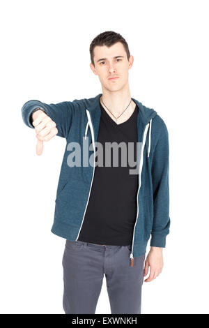 Hübscher Mann dabei verschiedene Ausdrücke in verschiedenen Arten von Kleidung Stockfoto