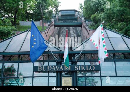 Budapest Standseilbahn Budavari Siklo in Castle Hill, Budapest, Ungarn Stockfoto