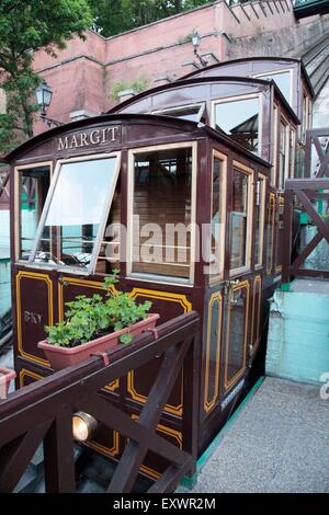 Budapest Standseilbahn Budavari Siklo in Castle Hill, Budapest, Ungarn Stockfoto