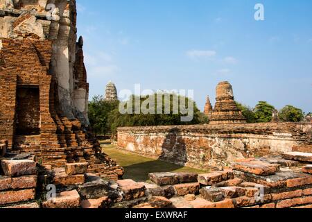 Buddhistische Tempelanlage in Ayutthaya, Thailand Stockfoto