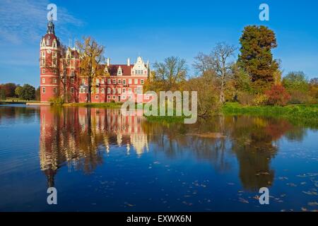 Schloss Muskau, Fuerst-Pueckler-Park, Bad Muskau, Sachsen, Deutschland, Europa Stockfoto