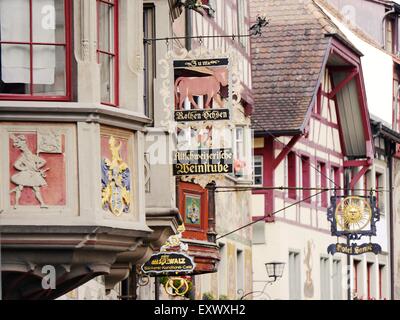 Mittelalterliche Häusern in Stein bin Rhein, Schweiz Stockfoto