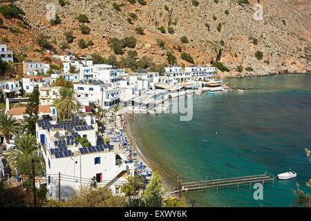 Stadtbild von Loutro, Kreta, Griechenland Stockfoto