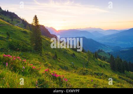 Sonnenaufgang am Hochkönig, Salzburger Land, Österreich Stockfoto