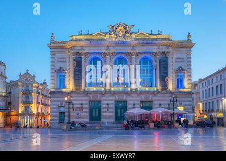 Place De La Comédie mit Oper, Montpellier, Frankreich, Europa Stockfoto