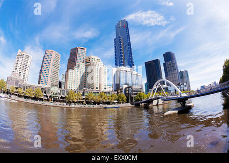 Blick auf Southbank Melbourne CBD Stockfoto