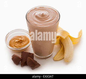 Schokolade und Banane smoothie Stockfoto