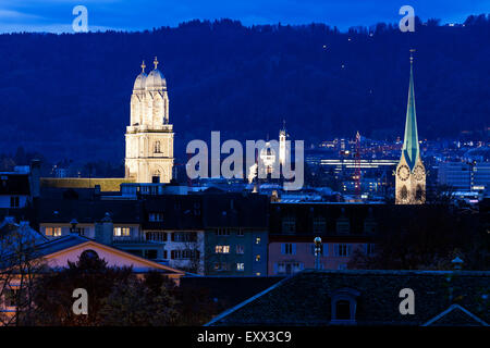 Kirchen von Zürich Stockfoto