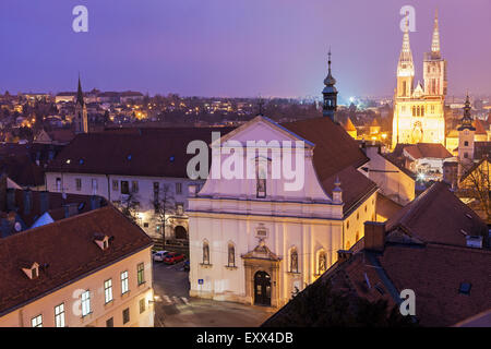 Kathedrale von Zagreb und St. Catherine Kirche Stockfoto