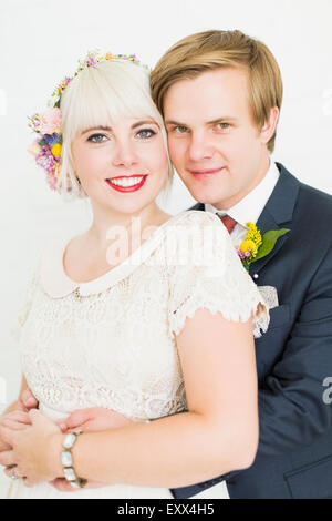 Porträt von Brautpaar Stockfoto