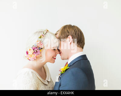 Porträt von Brautpaar Stockfoto