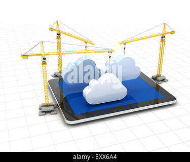 Cloud-Speicher einrichten Stockfoto