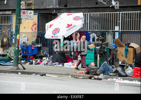 Vancouver Downtown Eastside, ärmsten Viertel in Kanada. Stockfoto