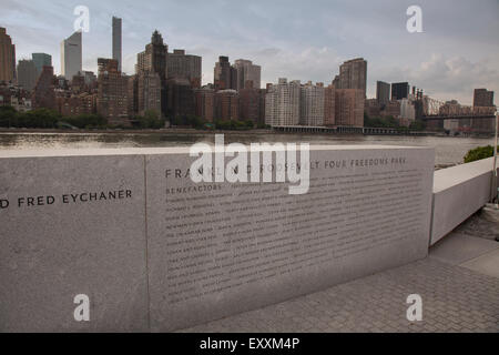 Franklin D. Roosevelt vier Freiheiten Park in New York City Stockfoto