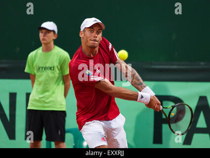 Kitzbühel, Österreich, 17. Juli 2015. Tennis Davis Cup zweiter match zwischen Robin Haase (NED und Andreas Haider-Maurer (AUT), Pitctured: Andreas Haider-Maurer Credit: Henk Koster/Alamy Live News Stockfoto