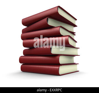 Stapel von Lehrbüchern (Clipping-Pfad enthalten) Stockfoto