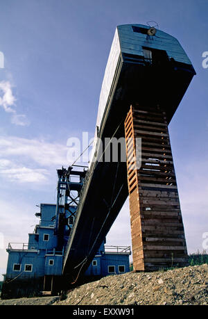 Goldbergbau Dredge #4, Dawson City, Yukon Stockfoto