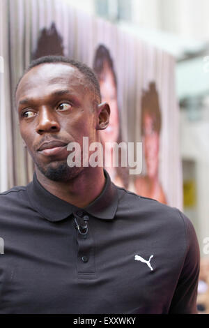 London, UK, 17. Juli 2015. Jamaikanische Sprinter Usain Bolt, die auf der One Show in den BBC-Studios in London. Bildnachweis: Danny Charlette/Alamy Live-Nachrichten Stockfoto