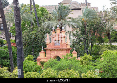 Am königlichen Alcazar Gärten im Zentrum von Sevilla, Andalusien, Spanien, Europa. Stockfoto