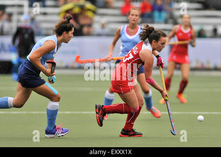 Toronto, Ontario, Kanada. 17. Juli 2015. 17. Juli 2015 match - Toronto, Kanada - Uruguay Gesichter aus gegen Chile in eine Feldhockey bei den Toronto Pan American Games. Bildnachweis: James Macdonald/ZUMA Draht/Alamy Live-Nachrichten Stockfoto