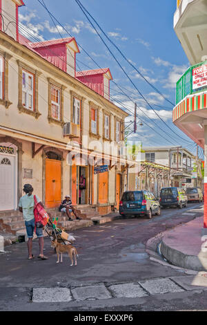 Straßenszene Roseau Dominica West Indies Stockfoto