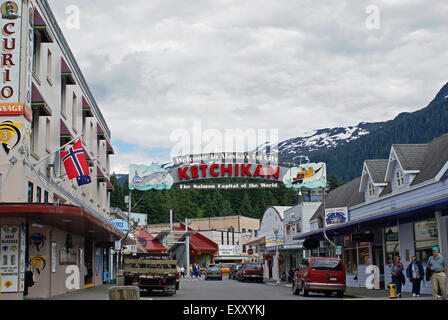 Mission Street, Ketchikan, Alaska Stockfoto