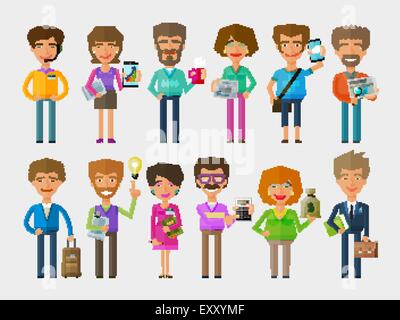 Teamarbeit-Vektor-Logo-Design-Vorlage. Büro oder Geschäft Leute Symbole Stock Vektor