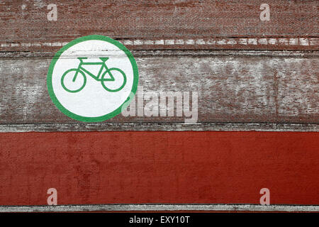 Fahrrad Zeichen, Altstadt, Portland, Oregon, USA Stockfoto