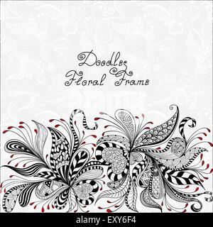 Vektor roten, schwarzen und weißen Blumenmuster Stock Vektor