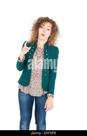 Schöne Hispanic Frau dabei verschiedene Ausdrücke in verschiedenen Arten von Kleidung: betrunken Stockfoto