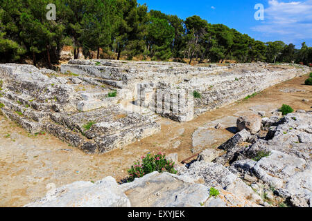 Altar von Hieron die größte der Magna Graecia, erbaut über 225BC und Zeus Eleutherios, der Gott der Freiheit gewidmet. Neapolis Stockfoto