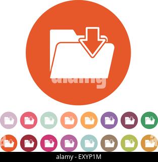 Das Ordner-Symbol. Datei-Download-Symbol. Wohnung Stock Vektor