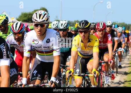 Michal KWIATKOWSKI/Tony Martin - Etixx Quick Step - 09.07.2015 - Etape 6: Abbeville Le Havre.Photo: Johnny Fidelin/Icon Sport Stockfoto