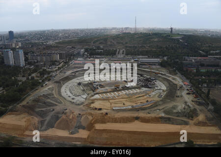 Wolgograd, Russland. 15. Juli 2015. Die Baustelle des 2018 WM-Stadion in Wolgograd, Russland, 15. Juli 2015. Spiele in der Fußball-WM 2018 werden hier in der Stadt an der Wolga ausgetragen. Foto: Marcus Brandt/Dpa/Alamy Live News Stockfoto