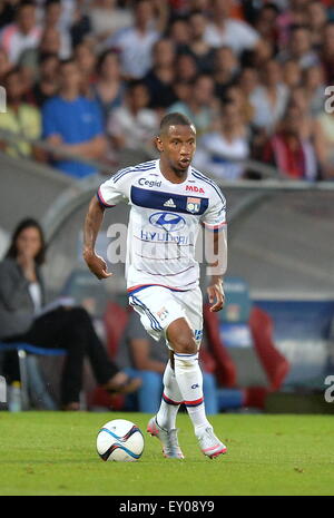 18.07.2015. Stade de Gerland, Lyon, Frankreich, Vorsaison Fußball freundlich, Lyon vs. AC Milan. Claudio Beauvue (Ol) Stockfoto