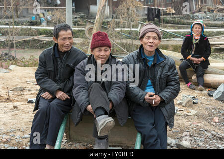 Drei ältesten Dong, Huanggang Dong Dorf, Guizhou Provinz, China Stockfoto